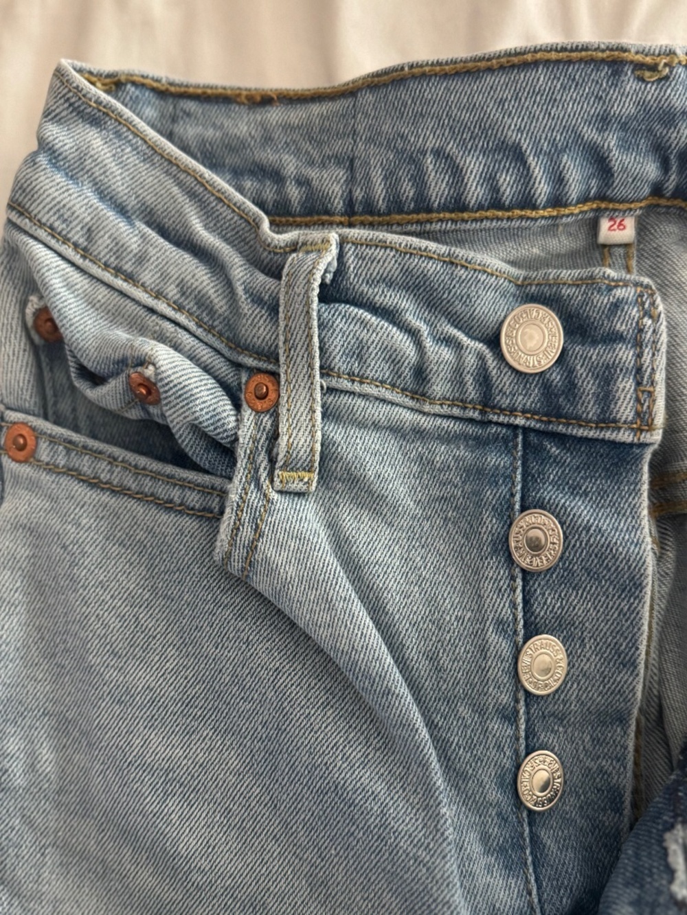 Levi’s High Rise Stretch Jeans W26 Light Wash Skinny Slim Denim